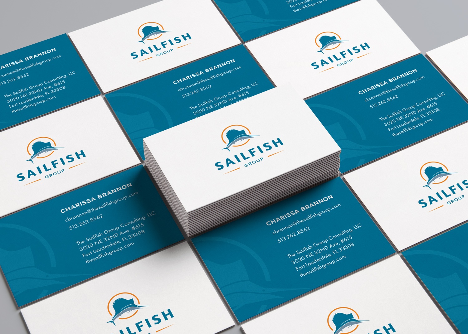 A photo of a business card design for Sailfish Group